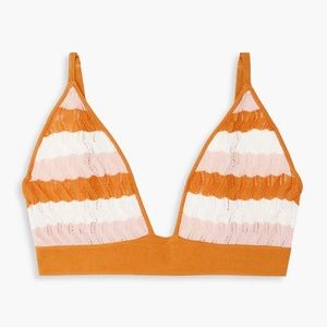 DODO BAR OR Robin Striped Pointelle Knit Striped Triangle Bra Top - US Size 6